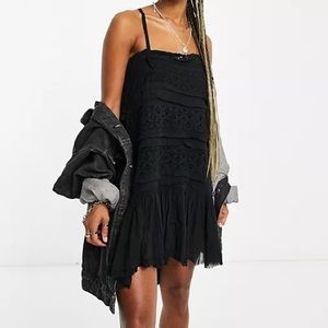 NWT XS Free People Shailee Slip Dress Black